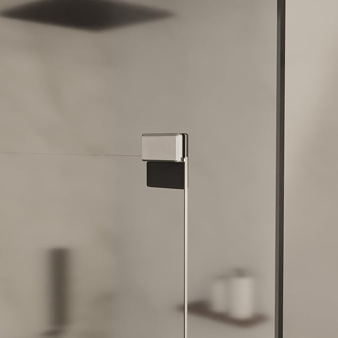 Brixwell BDS1PN Beveled Style Frameless Shower Door Stop 1/4" to 3/8" (6mm to 10mm) Glazing Thickness Polished Nickel Finish