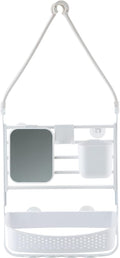 Bath Bliss Deluxe Flex Adjustable Shower Caddy | 2 Hanging Options | Customizable Accessories | Bathroom Storage | White