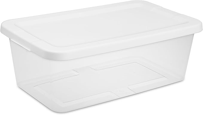 20-Pack 6 Quart Clear Plastic Storage Bins with Snap-On Lids - Stackable Organizers for Home, Bathroom, Closet & Office