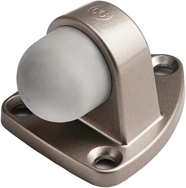 Floor Door Stopper with Rubber pad 2pack, Circle Shaped Door Stopper, Protecting Wall (2.7inch x 2pack, Satin Nickel)