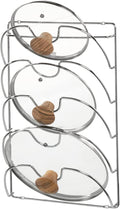 iDesign Classico Kitchen Cabinet Storage Rack for Pot, Pan Lids, 10.80" L x 3.83" W x 16.76" H, Chrome