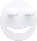 Stainless Steel Smiley Face Sponge Holder, Silver Sink Caddy Organizer Storage with Suction Cup for Kitchen, Kitchen Accessories Decor Scrubber-White
