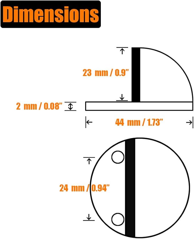 JQK Floor Door Stopper, Snowboard Hanger Storage Stainless Steel Sound Dampening Door Stop Bumper Wall Protetor Display Hanger Rack, 10 Pack Brushed, DSB3-BN-P10