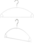 Mawa by Reston Lloyd Euro Ultra Light/Thin Series, Non-Slip Space Saving Clothes Hanger with Bar & Hook for Pants and Skirts, Style 42/PTU, Set of 2, White
