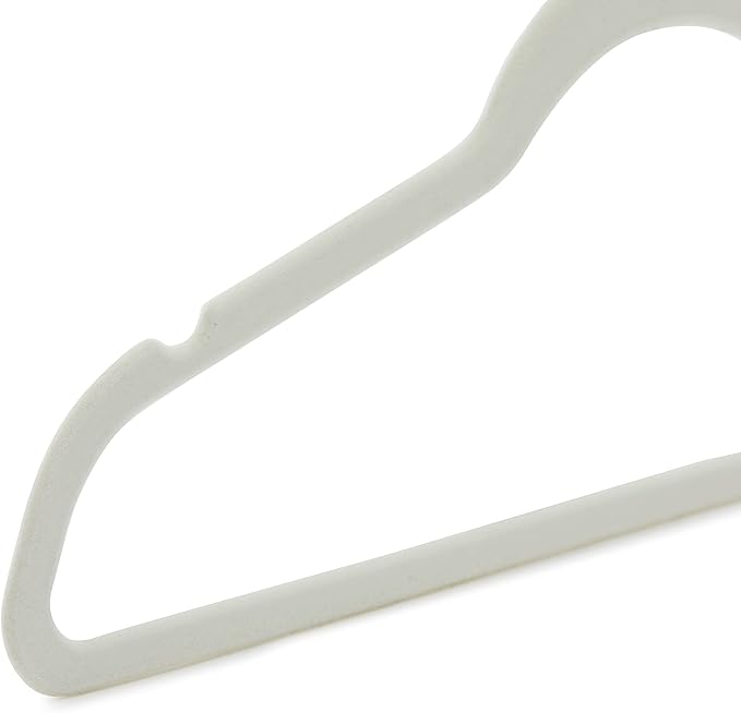 Amazon Basics Slim, Velvet, Non-Slip Suit Clothes Hangers, Ivory/Rose Gold - Pack of 30
