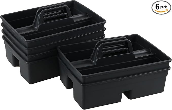 DynkoNA 6 Packs Plastic Cleaning Tool Caddy with Handle, Cleaning Supply Carry Caddy for Cleaning Products