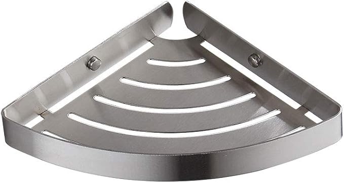SANLIV Corner Shower Caddy, Stainless Steel Corner Shower Basket, Brushed Nickel Soap Holder & Shampoo Shelf, Rust-Proof Wall Mounted Bathroom Soap Dish, Brushed Satin Nickel