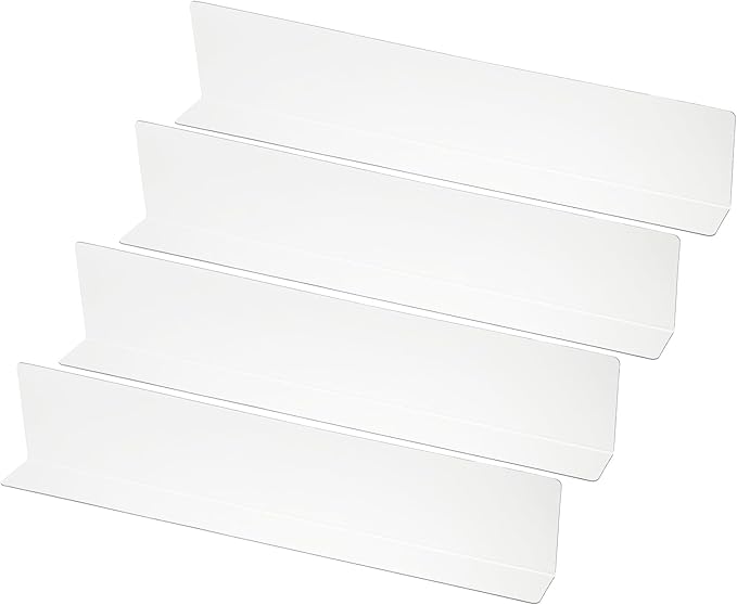 PATIKIL 4 Pack Shelf Dividers for Closet Organization, 15.8x1.6x3.2 Acrylic Closets Separator Kitchen Cabinet Shelves Under Bed Blocker for Bedroom Kitchen Office, Clear