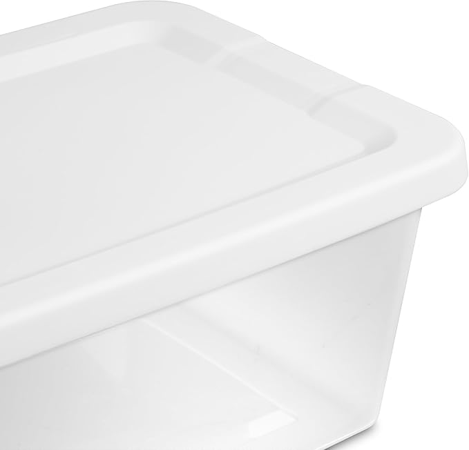 20-Pack 6 Quart Clear Plastic Storage Bins with Snap-On Lids - Stackable Organizers for Home, Bathroom, Closet & Office