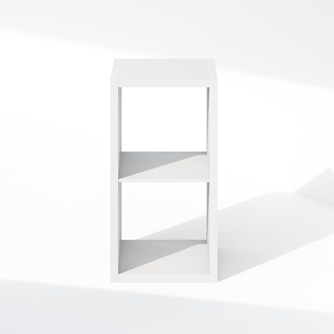 Furinno Cubic Closet Organizers and Storage, 2-Cube Closet Organizer, Open Shelf Closet Storage, Extra Thick Frame for Wardrobe, Bedroom, Living Room, White