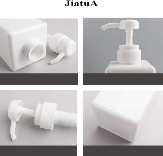 Pump Bottle, Refillable Plastic Empty Lotion Soap Dispenser Liquid Container for Bathroom Shampoo and Body Wash, 22oz/650ml White 2 Pack