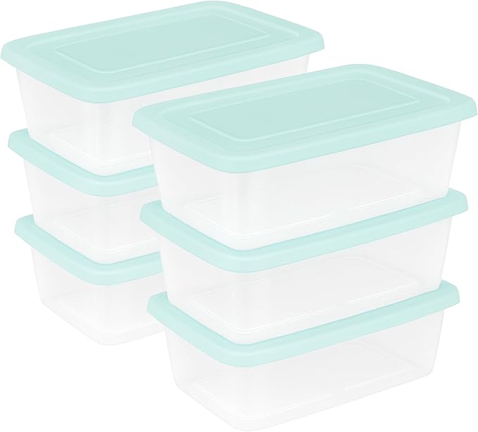 Sterilite 30 Pack Stackable Storage Bin with Lid, Clear Plastic Design, 6 Quart