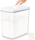 Airtight Rice Container 25 Lbs with Handle and Cup – 12.68Qt Large Flour Sugar Storage Container with Pop Up Seal & Hanging Lid Hooks, Clear Tall Food Storage Bin for Kitchen Pantry Organization