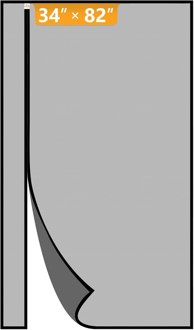 Yotache Left Right Side Opening Magnetic Screen Door Fits Door Size 34 x 82, Reinforced Polyester Net Curtain, Actual Screen Size 36" x 83" Black