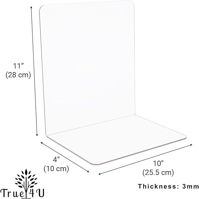 True 4U 4 Pack, Acrylic Shelf Dividers for Closet Organization, Clear Tall Shelf Dividers, Extra Deep, Easy to Install for Bedroom Kitchen Office Closet Bathroom