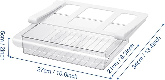 Pull-Out Fridge Drawer Organizer - Under Shelf Storage Bins for Refrigerator Organization for Fruits Vegetables, Cheese & Deli (Flat & Narrow)