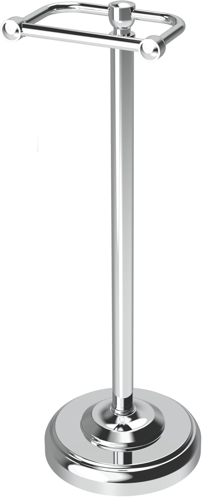 WZRUA Toilet Paper Holder Stand, Toilet Paper Holder Free Standing,Post Pivoting Design & Stable Weighted Base SUS304 Stainless Steel for Bathroom (Chrome)