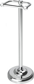 WZRUA Toilet Paper Holder Stand, Toilet Paper Holder Free Standing,Post Pivoting Design & Stable Weighted Base SUS304 Stainless Steel for Bathroom (Chrome)