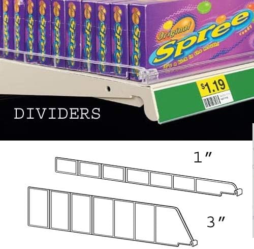 1" H Snap on Adjustable Depth Shelf Dividers for 10" D to 16" D Shelves, 10 Pack