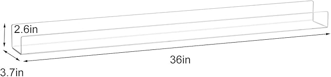 NIUBEE 36" Premium Acrylic Floating Nursery Kids Bookshelf Wall Ledge Shelf, Clear Invisible Spice Rack Bathroom Storage Shelves Display Organizer, 50% Thicker with Screwdriver, Set of 4