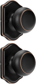 Haidms Oil Rubbed Bronze Dummy Door Knobs Interior, Dummy Interior Door knobs, Bronze Indoor Dummy Doorknobs for Closet or Hall (2 Pack)