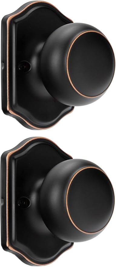 Haidms Oil Rubbed Bronze Dummy Door Knobs Interior, Dummy Interior Door knobs, Bronze Indoor Dummy Doorknobs for Closet or Hall (2 Pack)