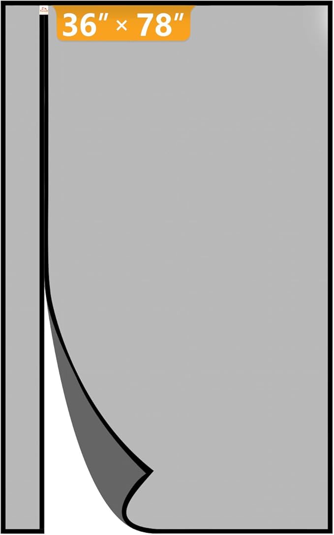 Yotache Left Right Side Opening Screen Doors with Magnets Fits Door Size 36 x 78, Reinforced Sewing Magnetic Mesh, Actual Screen Size 38" x 79" Black
