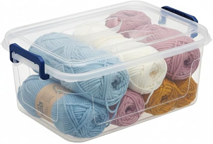 Tribello Clear Storage Bins with Lids, Stackable Plastic Storage Containers for Home Organization – Clear Totes for Closet and Underbed Storage, 9.5