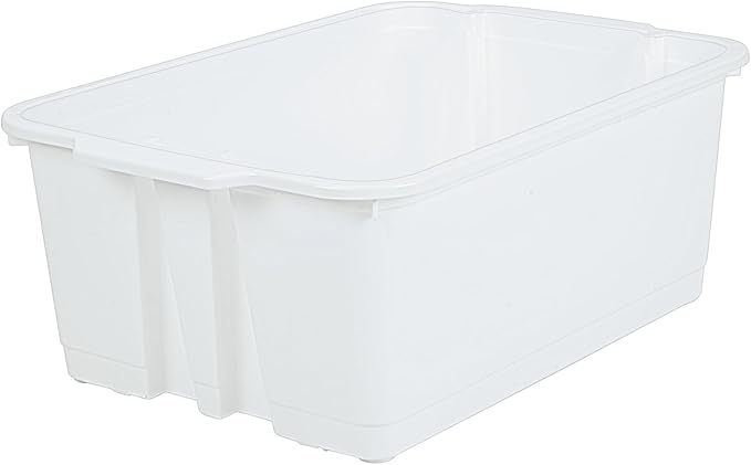 Really Good Stuff Stacking Bins, 14" x 10" x 5 .75" - 6 Pack, White, Stackable Storage Plastic Bins for Classroom Organization, Home Storage, Office & Hospital Supplies