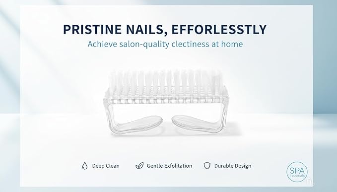 3Pcs Different Kinds of Fingernail brush with Plastic Handle Nail brush for cleaning Fingernails - Easy to use Nail Scrub brush - Nail Cleaner Nail brushes for Hands Feet(transparency)
