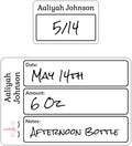 Name Bubbles - Reusable Baby Bottle Labels for Daycare (20 Labels) - Kids Washable Name Tags for Bottles, Sippy Cups, & Snack Containers, Waterproof, Baby Name Stickers, Write-On (Unicorn)