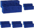 Amazon Basics Cube Organizer Storage Bins Handles,Collapsible Fabric,10.5"x10.5"x11",Navy,6 Count (Pack of 5)