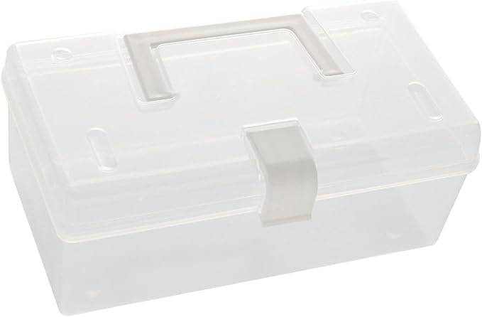 BOENLU Transparent Storage Box, Clear Plastic Container with Handle and Latches for Home and Office Organization