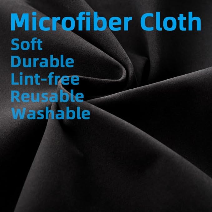 12 Pack Microfiber Gun Cleaning Cloth, 12"x12" Lint Free Gun Cleaning Rags, Reusable Microsuede Cleaning/Polishing Wipes Towels for Firearms, Knives and Scopes (Black)