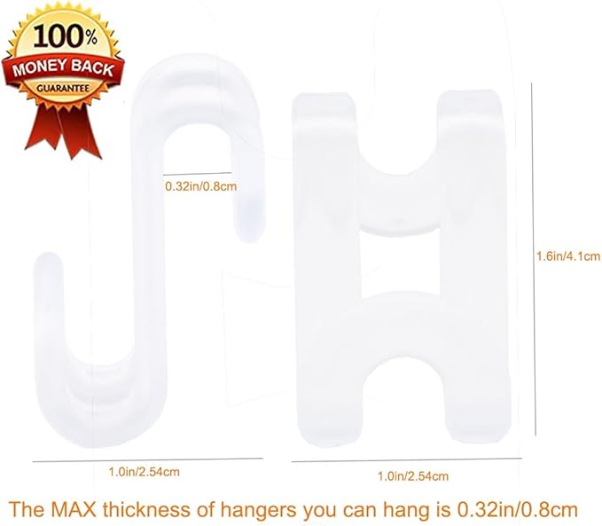 60 Pcs Clothes Hanger Connector Hooks, Mini Cascading Hanger Hooks for Velvet Huggable Hangers, Wooden Hangers, Heavy Duty Space Saving for Closet (Clear)