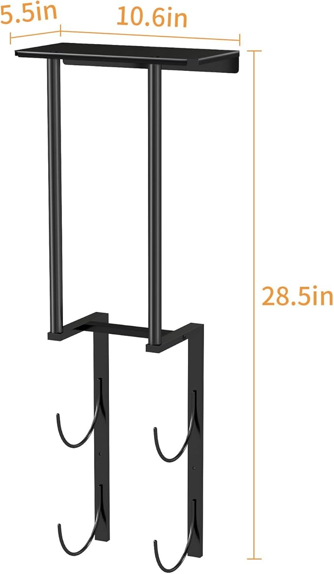 Towel Racks for Bathroom, Bathroom Towel Rack Wall Mounted with 2 Tiers Rolled Towel Holder, Towel Storage can Holds 3 Large Rolled Towels, Black