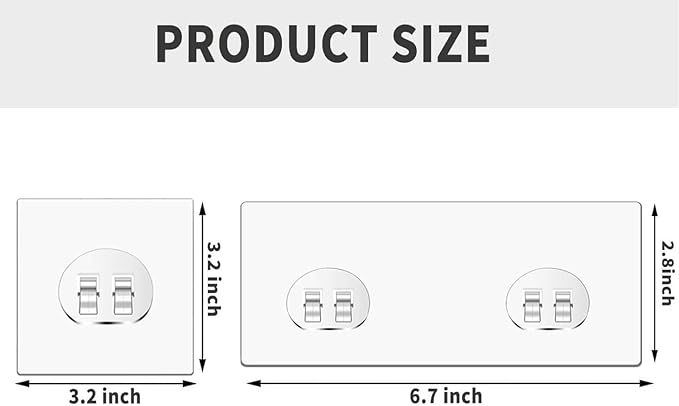 8pcs Shower Caddy Adhesive Replacement, Shower Shelves Strip Pad Organizer Sticker, Bathroom Heavy Duty Strong Sticky Wall No Drilling Transparent