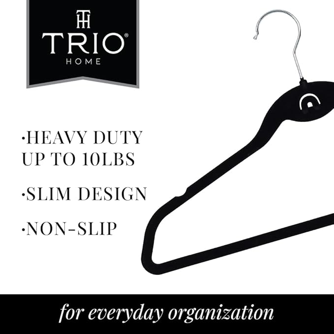 Heavy Duty Velvet Hangers with Cascade Hook, Durable, 360 Degree Rotatable Hook (20, Black)