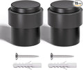 SANATO 15Pcs Black Door Stopper Floor Mounted with Black Rubber, Cylindrical 304 Stainless Steel Made