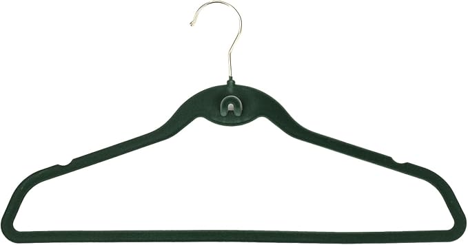 Heavy Duty Velvet Hangers with Cascade Hook, Durable, 360 Degree Rotatable Hook (30, Green)