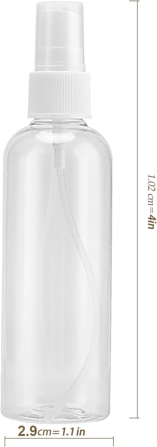 50 PCS 30ml 1oz Clear Spray Bottles, Small Plastic Fine Mist Spray Bottles Bulk, Empty Refillable Travel Size Containers for Essential Oils, Hair Perfume Liquid