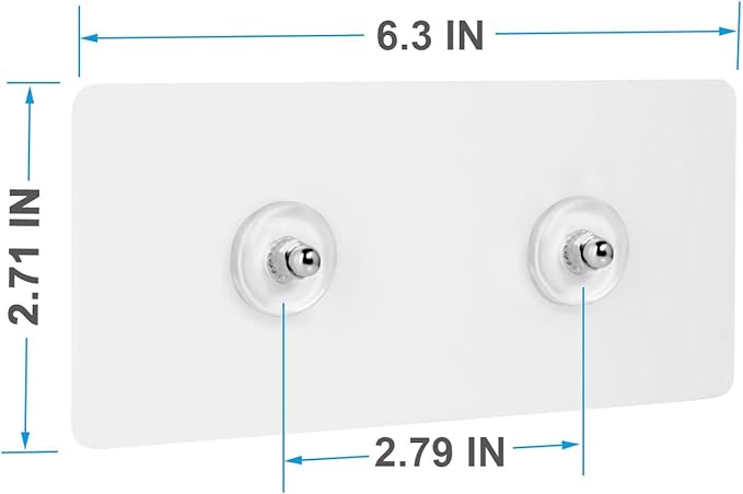 Shower Caddy Sticker Replacement 2Pcs, Strong Adhesive Stickers Hooks with Screw for Shower Organizer