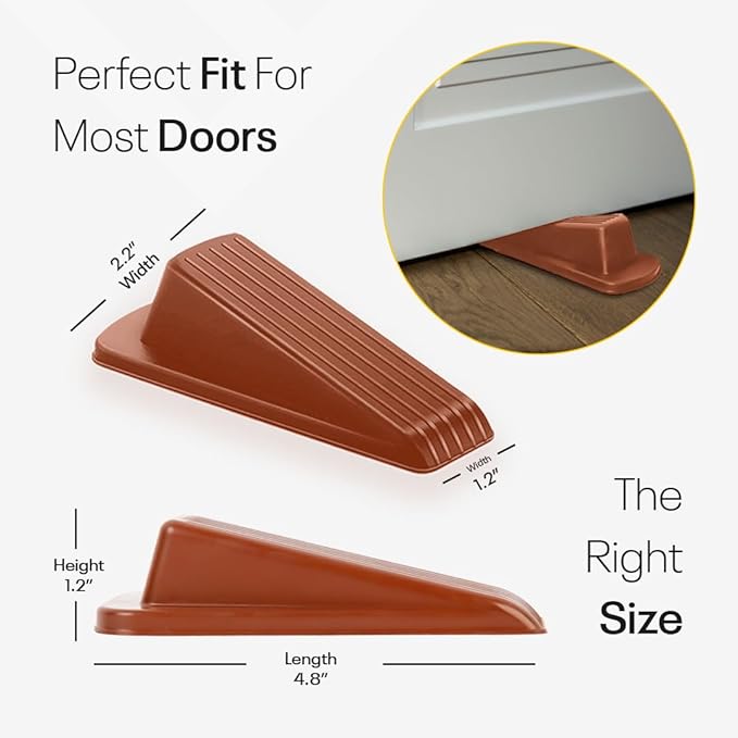 Door Stoppers for Bottom of Door – Rubber Door Stopper Wedge – Pack of 4 – Door Stop – Door Stoppers – Doorstop – Door Wedge – Doorstops for Inside Door – Ideal for Homes, Schools, Offices, Workshops
