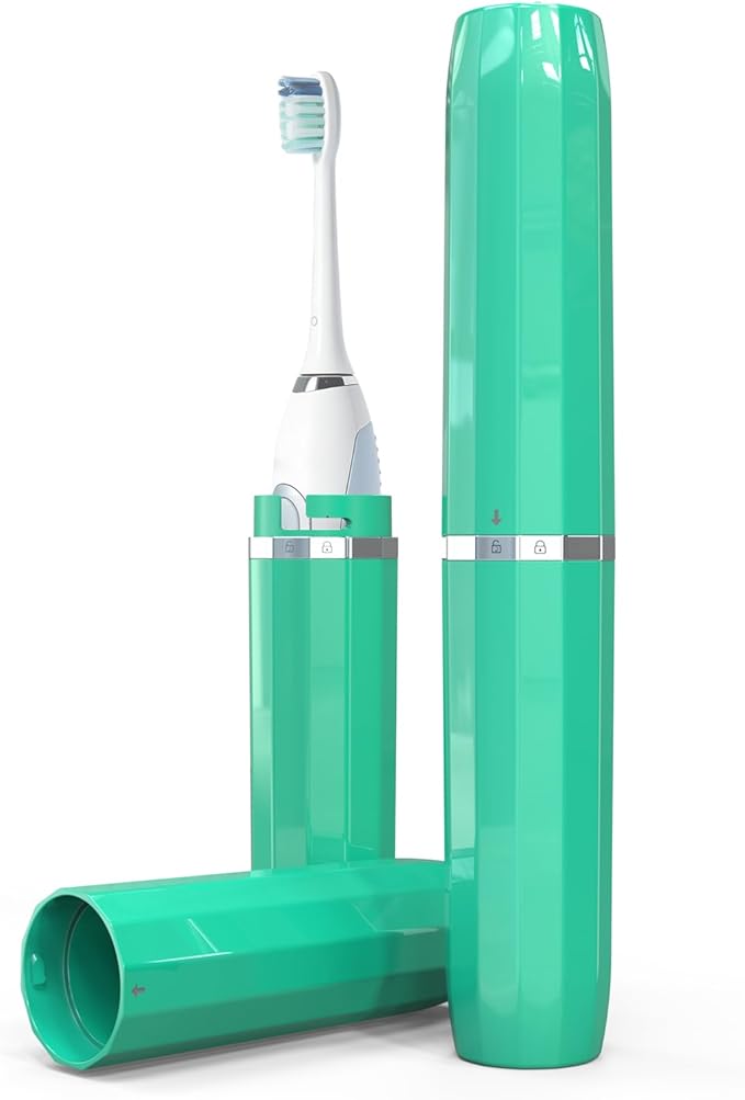 SIEANE Electric Toothbrush Travel Case, Universal Fit for Most Electric Toothbrushes, Ventilation Design Portable Holder Cover for Men and Women, Travel Essentials for Business Trip & Vacation (Green)