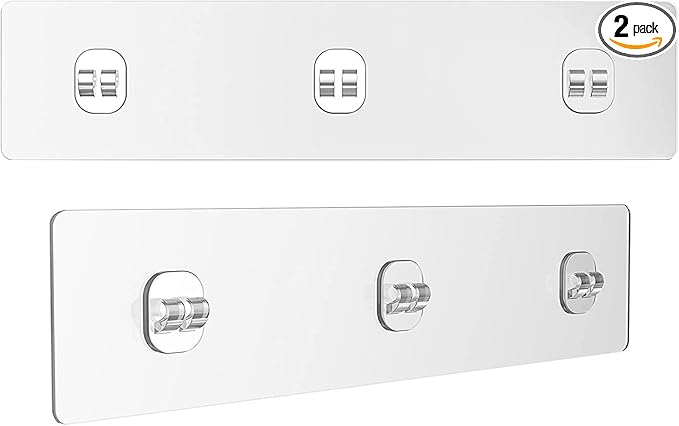 Murasakina 2PCS Shower Caddy Adhesive Replacement,Shower Shelves Adhesive Strip Pad Shower Organizer Sticker Replacement Bathroom Heavy Duty Strong Sticky Wall Adhesive
