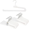 Velvet Pants Hangers - 32 Pack White Non Slip Felt Slim & Sleek Heavy Duty Space Saving Closet Hangers with 360 Swivel Hook for Trousers, Shorts, Jeans, Suits, Towels