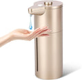 Automatic Soap Dispenser Touchless, Kitchen & Bathroom, Hands-Free, Adjustable Volume, Long Battery Life, Compatible with Thick & Thin Soap, Easy for Toddlers, Clog-Free, Gold ABS