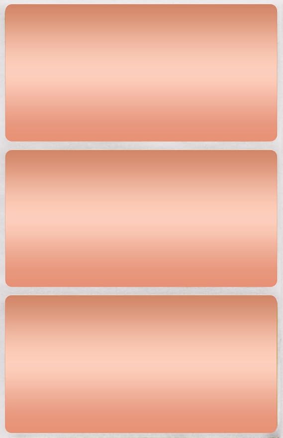 Royal Green Metallic Labels Stickers 4 inch x 2 inch Rectangle Label in Rose Gold (100mm x 50mm) 150 Pack