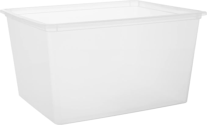 IRIS USA 4-Pack Storage Bins with Lids, 25 Quart, Clear Stackable Containers Box Organize Shoes Closet Shelves Clothes Blankets Towels - BPA-Free Plastic