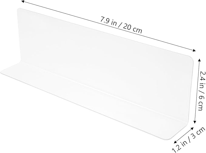 Clear L-Shaped Shelf Dividers 10-Pack PVC Closet Cabinet Organizers Vertical Partition Boards for Home Storage and Retail Shelving